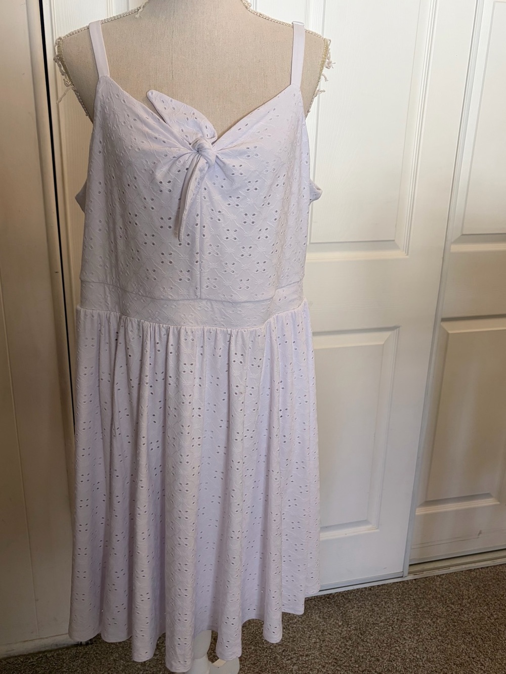 White Eyelet Summer Dress - Women's